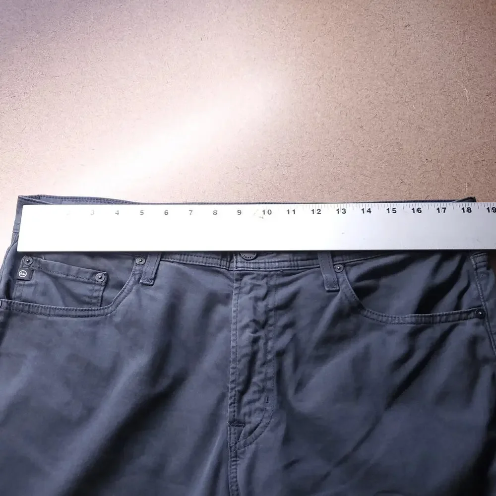 AG Everett Slim Straight Pants Men 35x32 Gray Green Stretch Italian Fabric